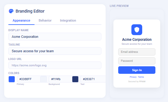 Hosted Login Pages